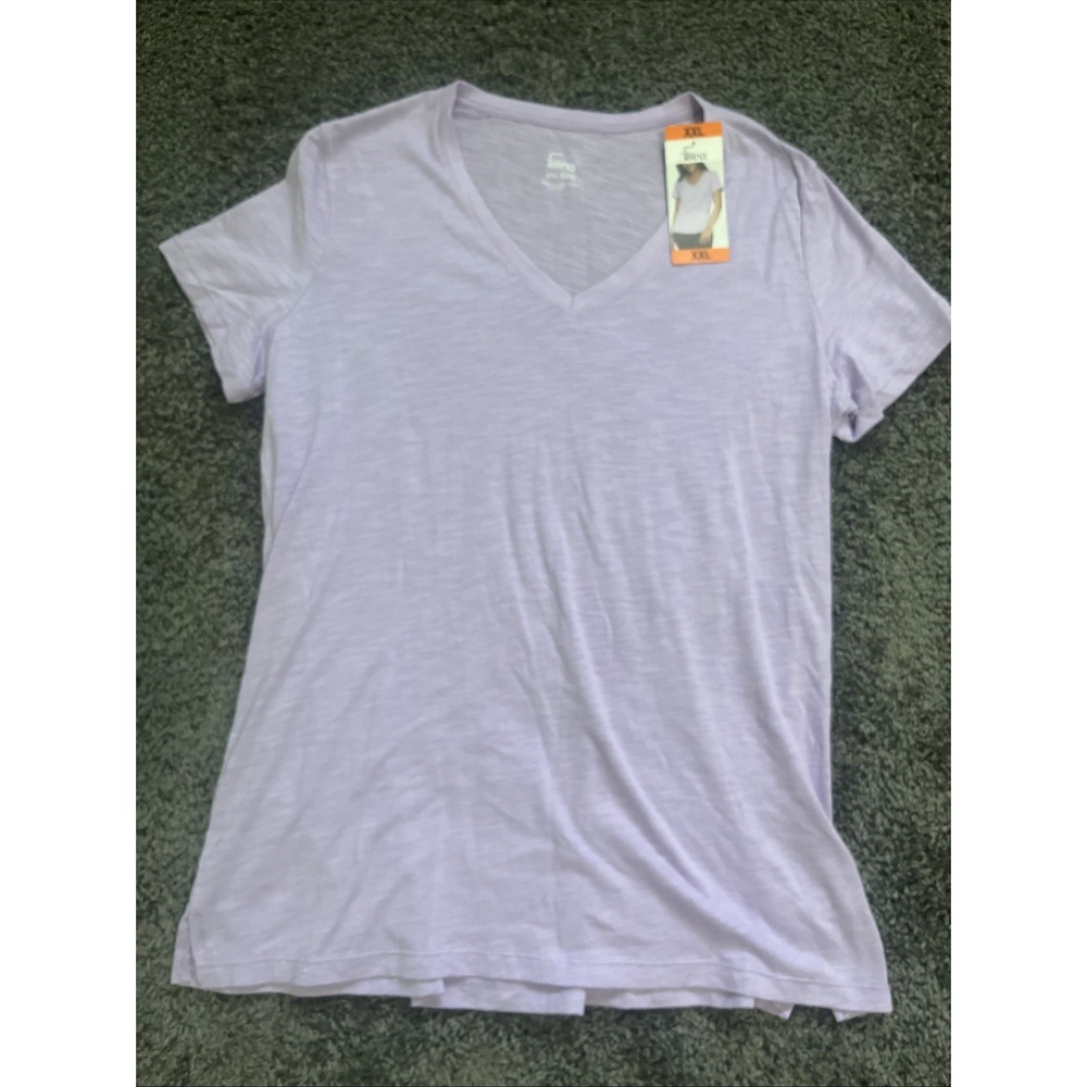 Felina Women's V-Neck Purple Lavender XXL T Shirt Short Sleeve New With Tags